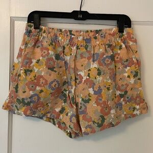 Women's RVCA Floral Linen Shorts, 2.5" inseam, size Large